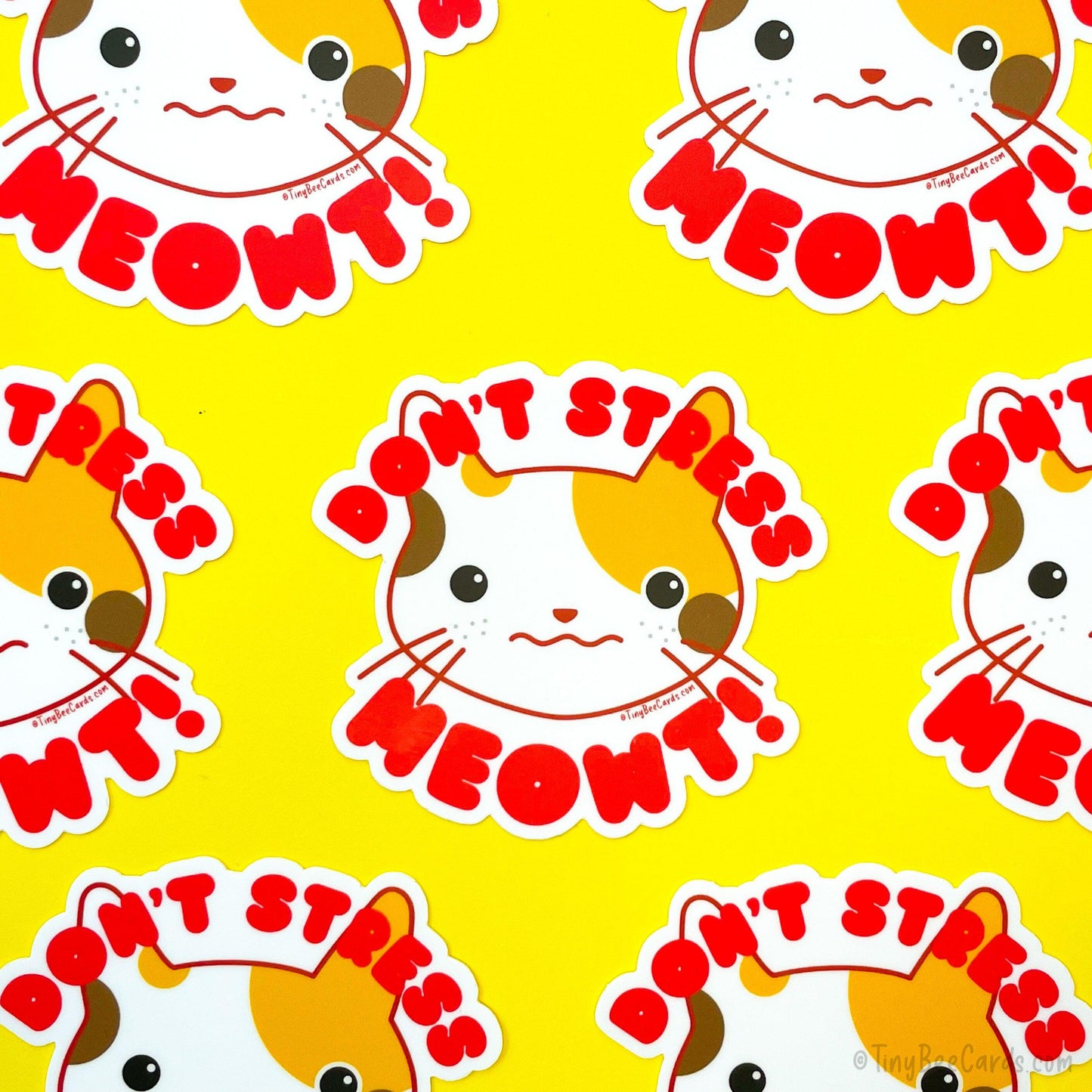 Don't Stress Meowt Anxiety Cat Vinyl Sticker