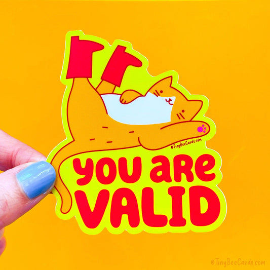 Self Love Cat Sticker "You Are Valid"