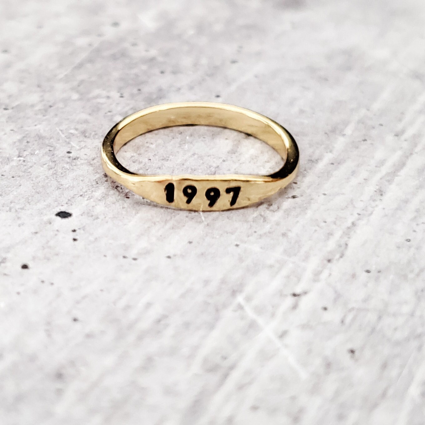 Dainty Gold or Silver Birth Year Ring