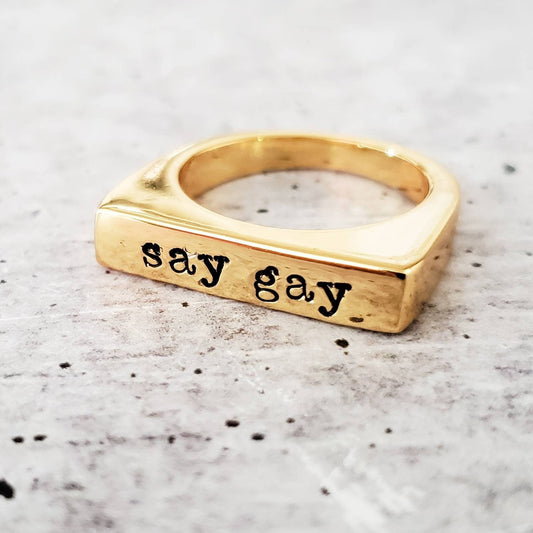 Say Gay Pride Ring