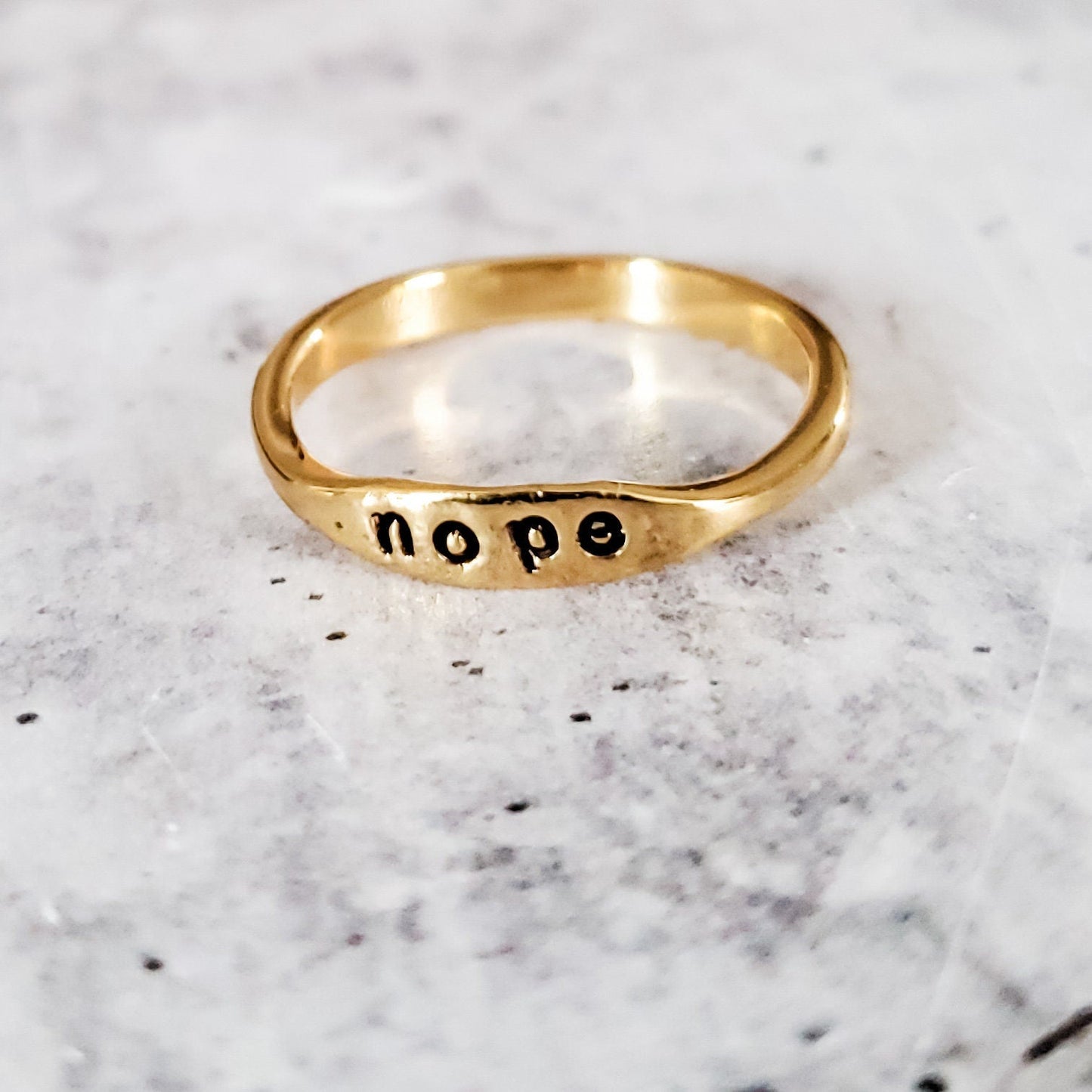 NOPE Dainty Gold or Silver Ring