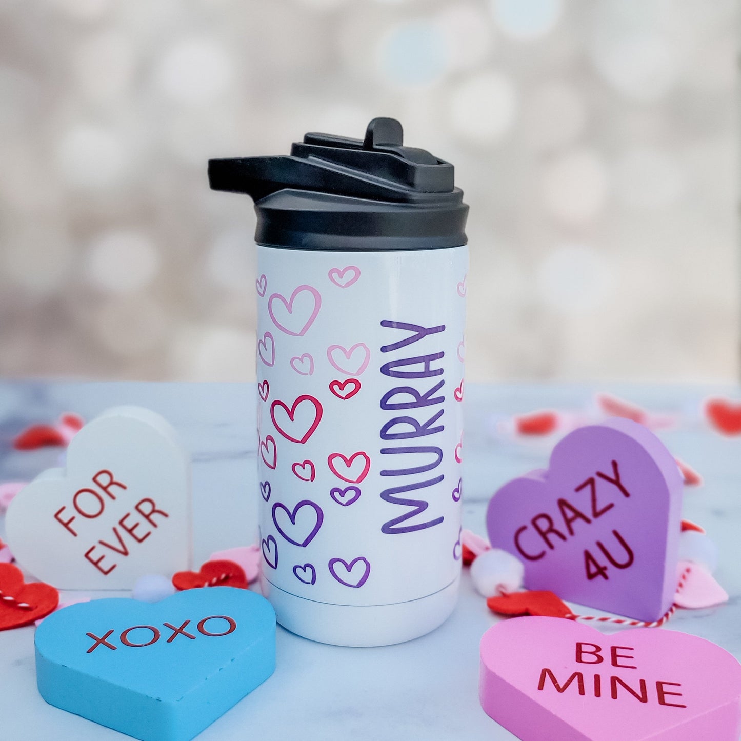 Matching Name Heart Ombre Water Bottle