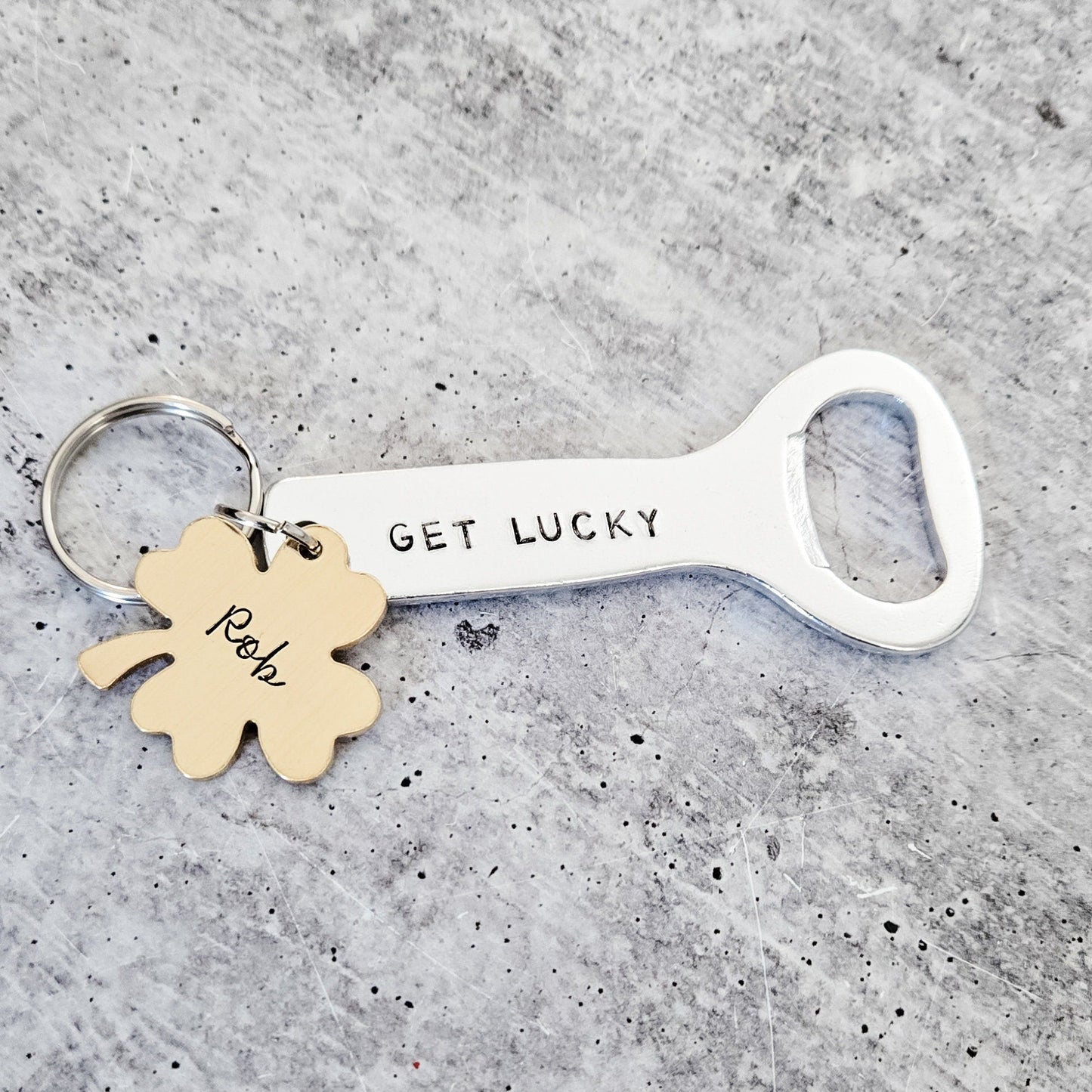 Get Lucky Personalized St. Patrick's Day Beer Bottle Opener Keychain