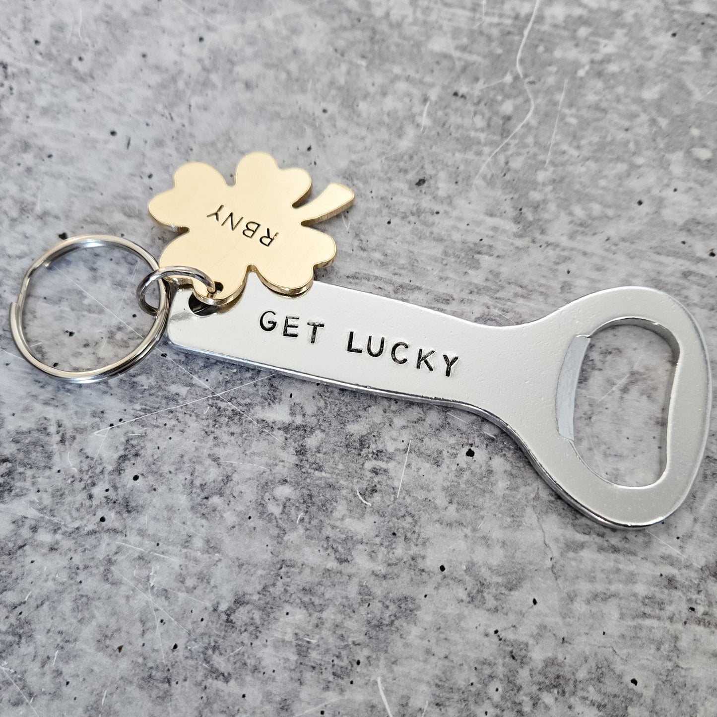 Get Lucky Personalized St. Patrick's Day Beer Bottle Opener Keychain