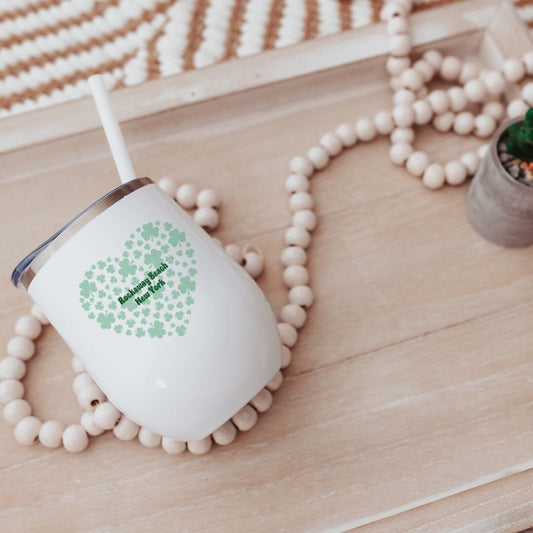 Custom St. Patrick's Day Heart Wine Tumbler