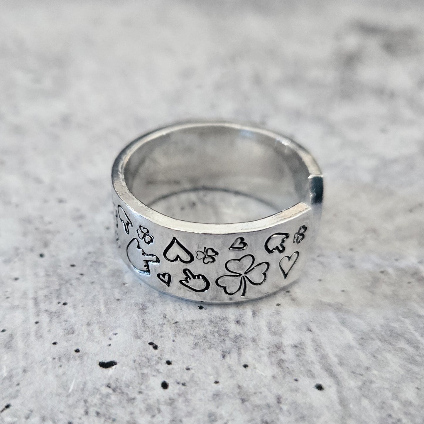 Middle Finger Shamrock St. Patrick's Day Ring