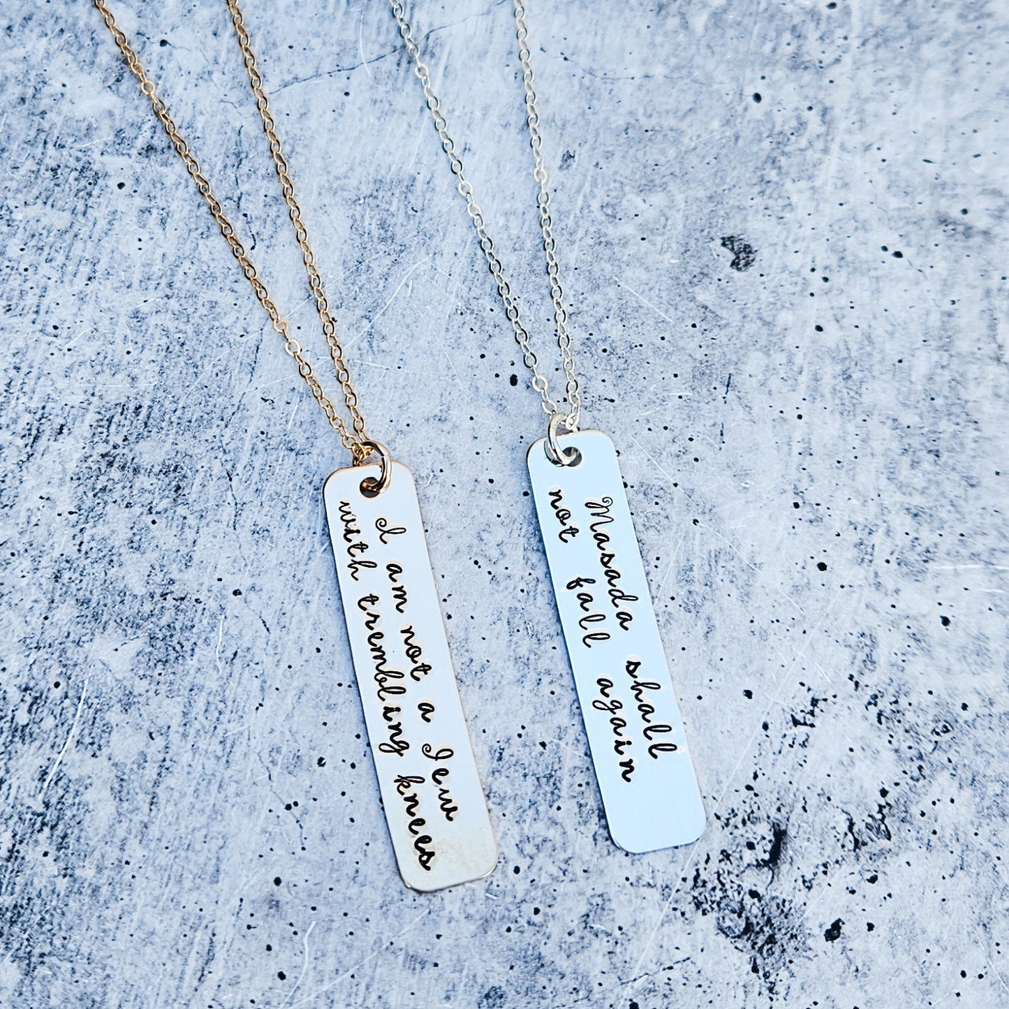 Masada Shall Not Fall Again Bar Necklace