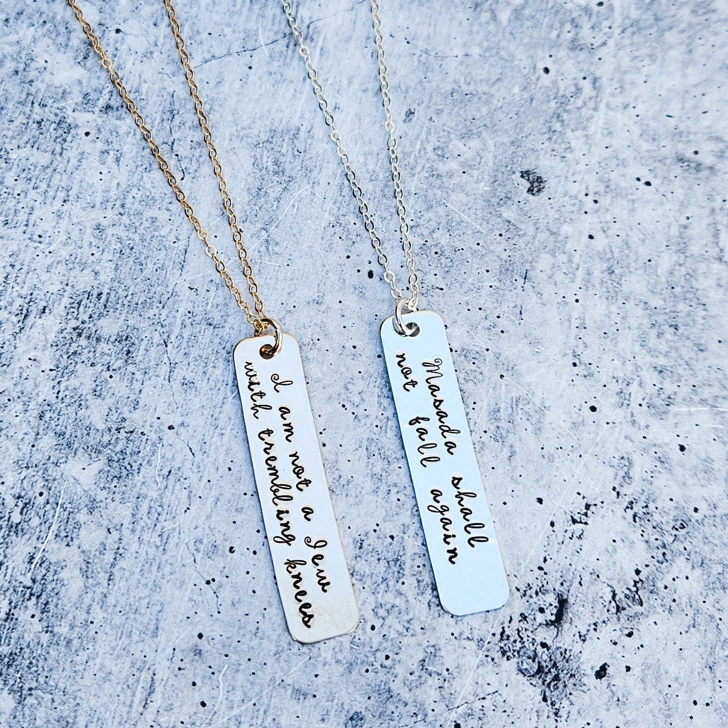 Not a Jew with Trembling Knees Bar Necklace