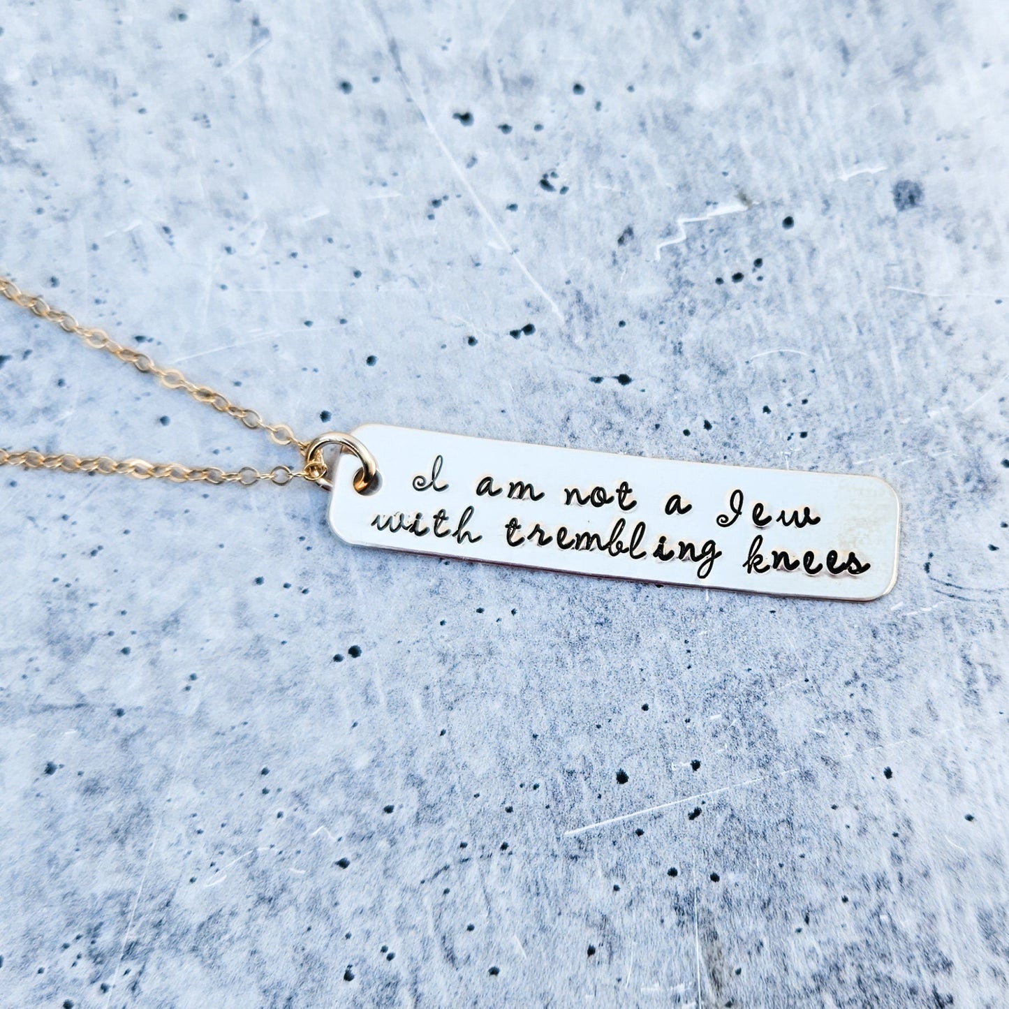 Not a Jew with Trembling Knees Bar Necklace