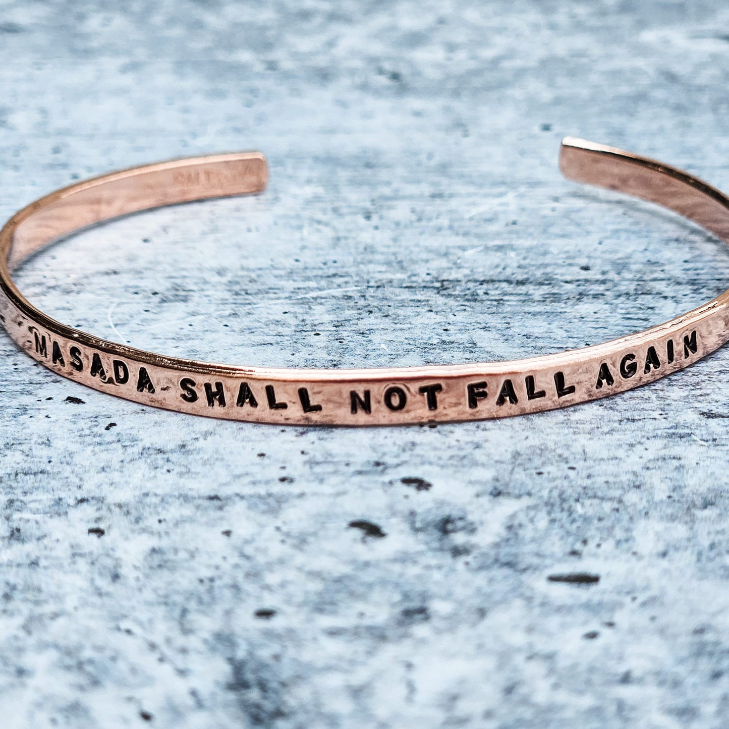 Masada Shall Not Fall Again Adjustable Skinny Cuff Bracelet