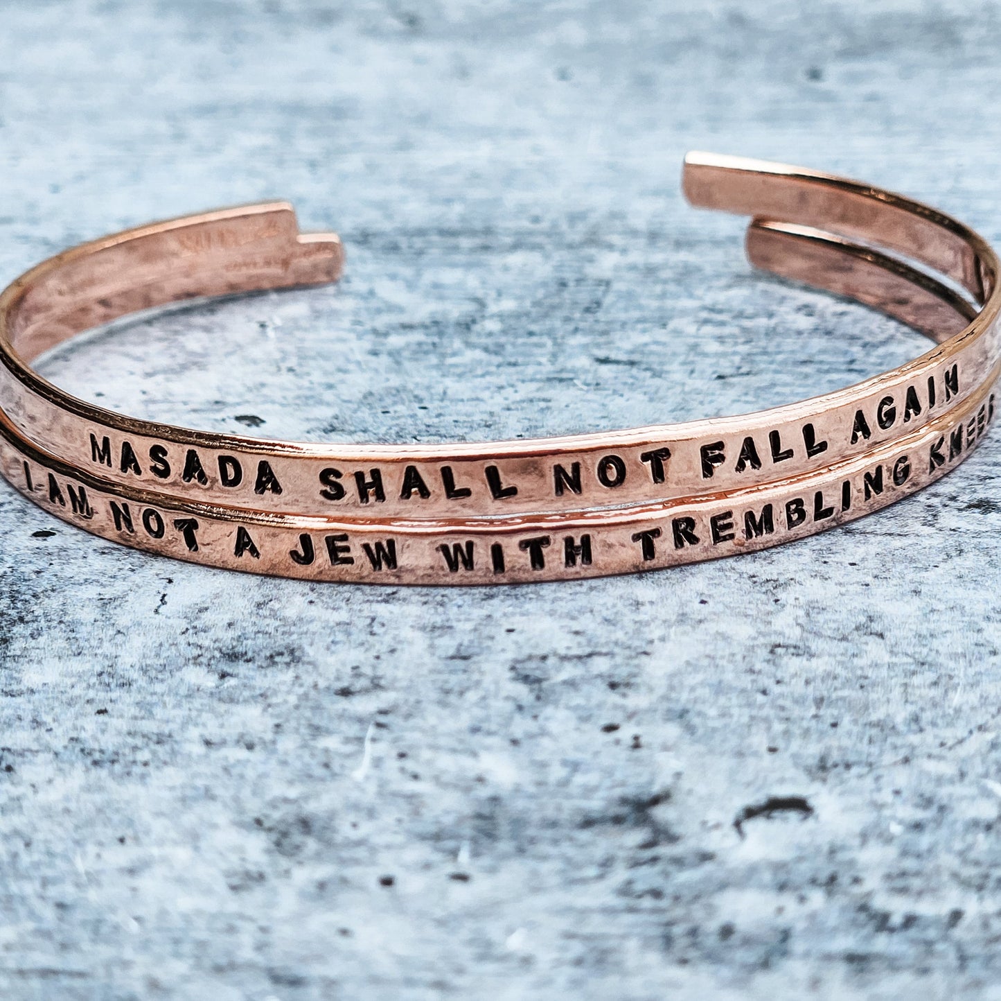 Masada Shall Not Fall Again Adjustable Skinny Cuff Bracelet
