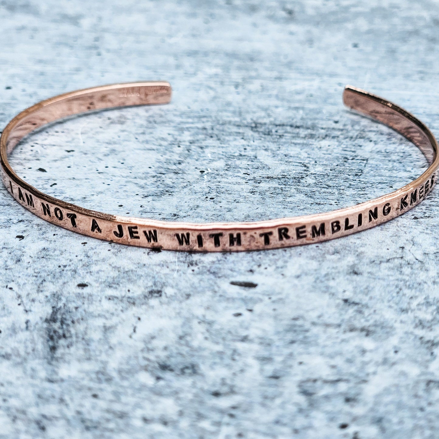 Not a Jew with Trembling Knees Adjustable Skinny Cuff Bracelet