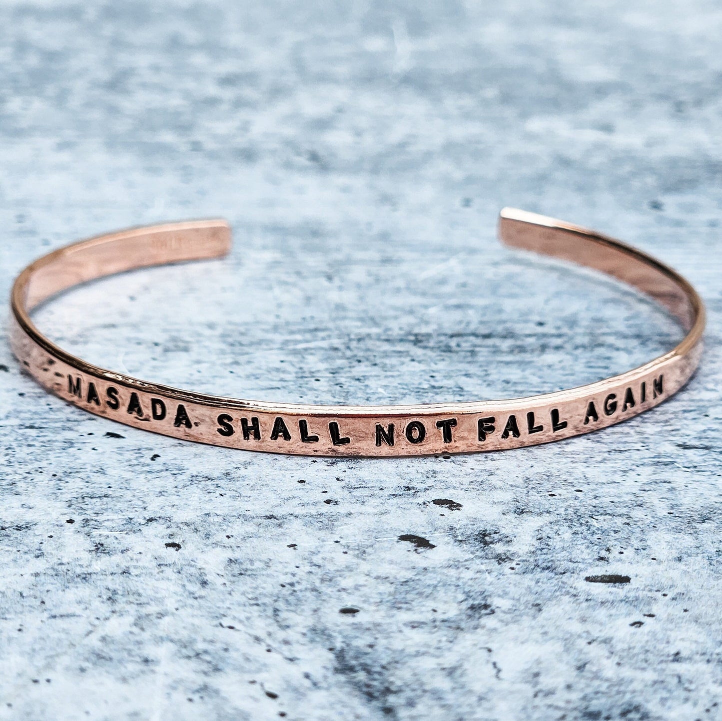 Masada Shall Not Fall Again Adjustable Skinny Cuff Bracelet
