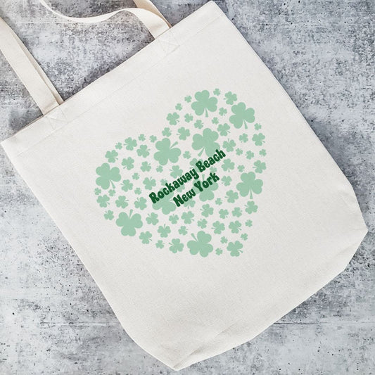 Custom St. Patrick's Day Shamrock Heart Tote Bag