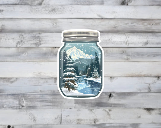 Winter Wonderland in a Jar Vinyl Sticker