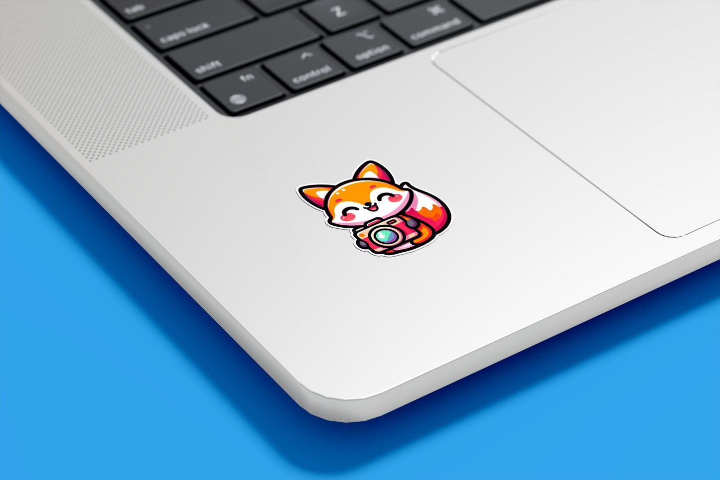 Fox Photographer Kawaii Vinyl Sticker