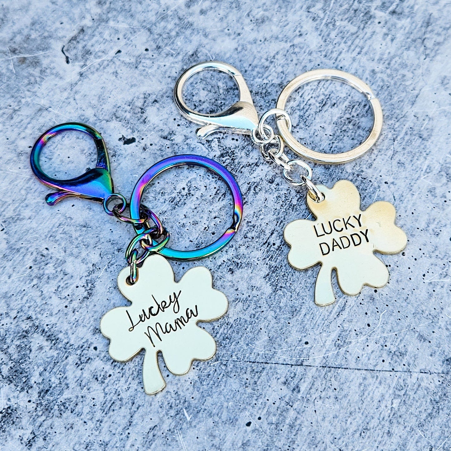 Custom Lucky Four Leaf Clover Keyring