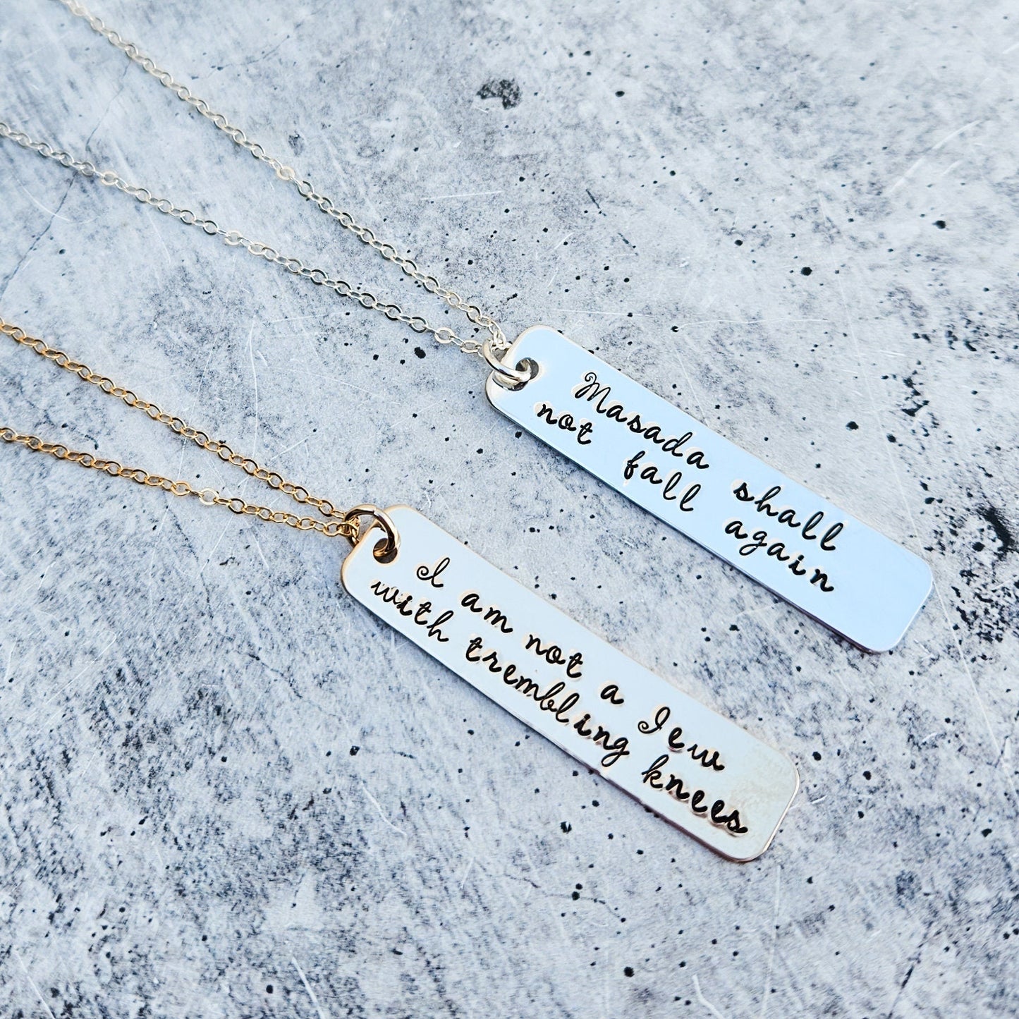 Not a Jew with Trembling Knees Bar Necklace