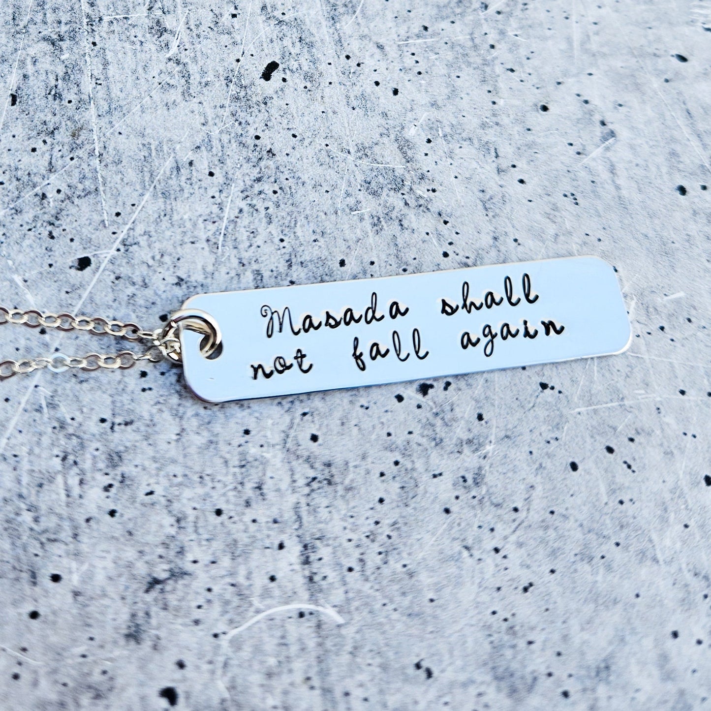 Masada Shall Not Fall Again Bar Necklace