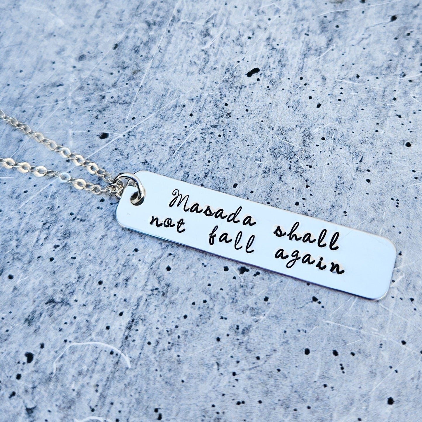 Masada Shall Not Fall Again Bar Necklace