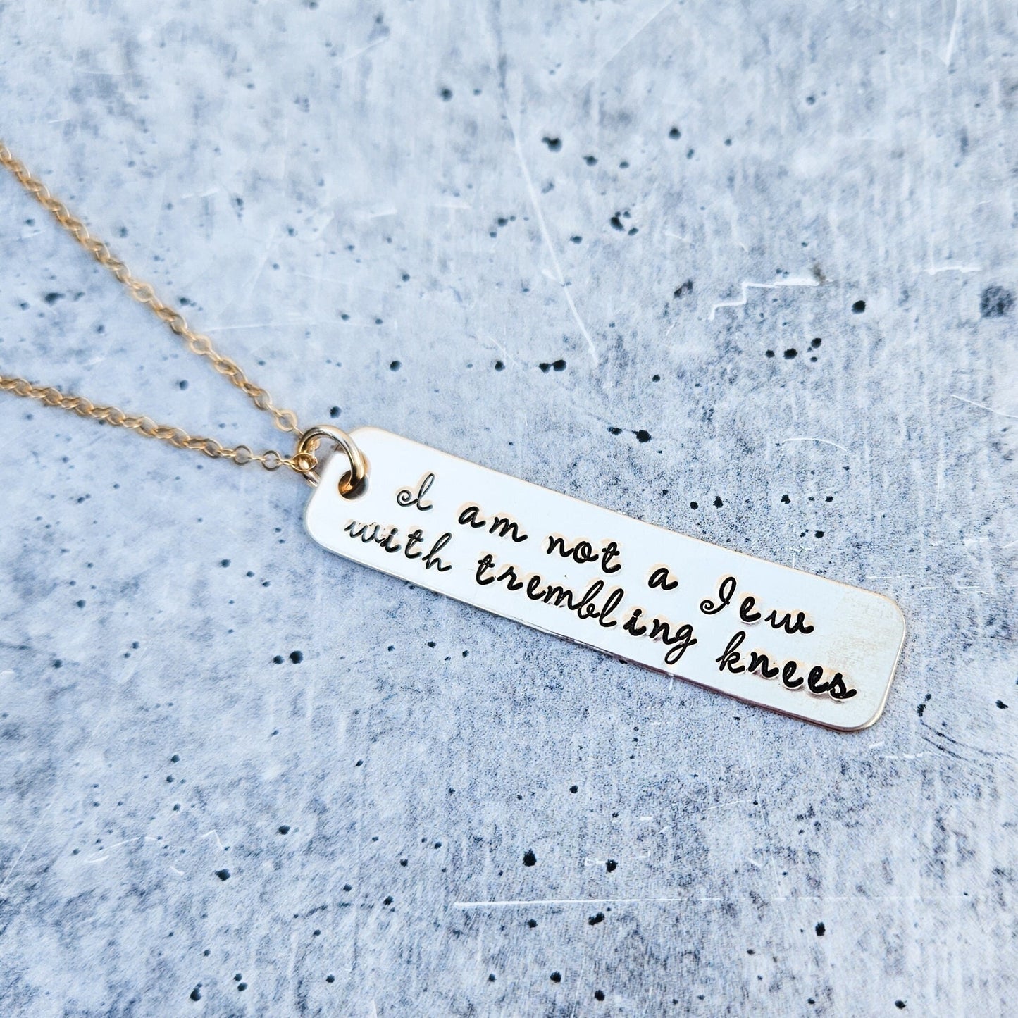 Not a Jew with Trembling Knees Bar Necklace