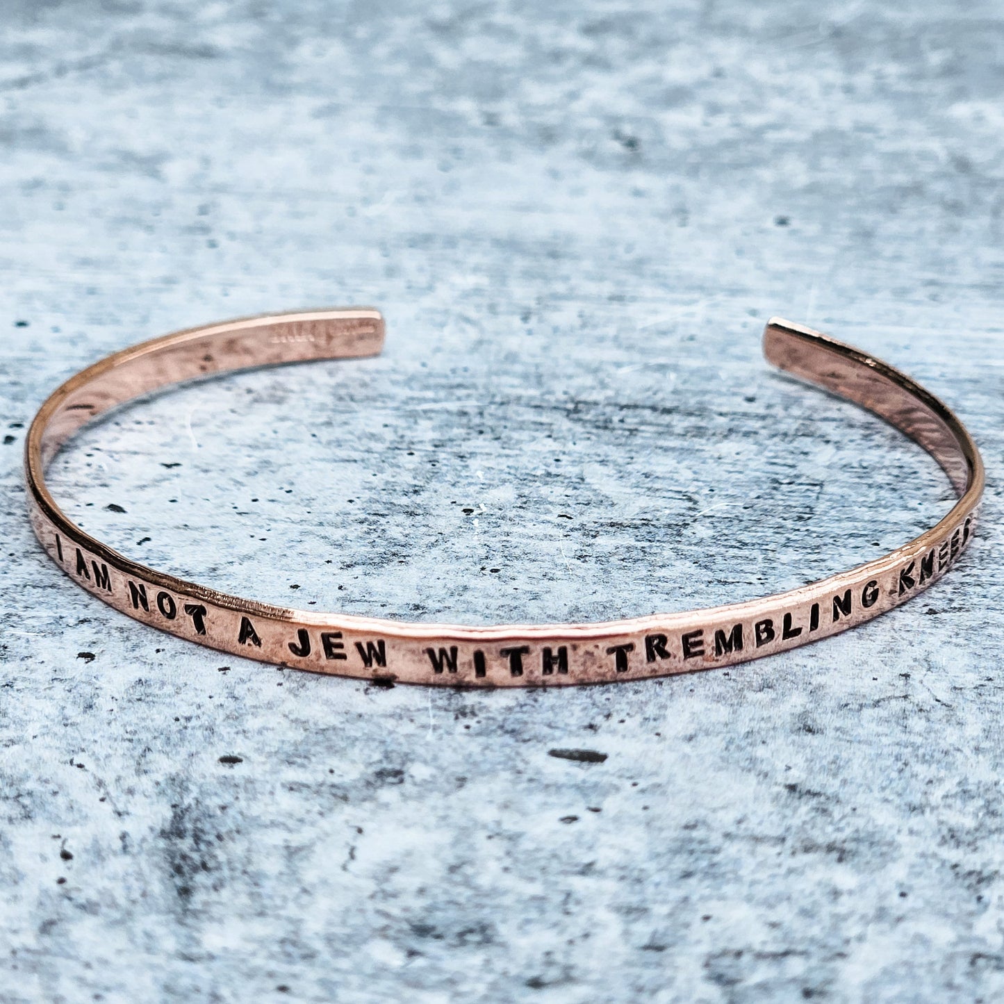 Not a Jew with Trembling Knees Adjustable Skinny Cuff Bracelet