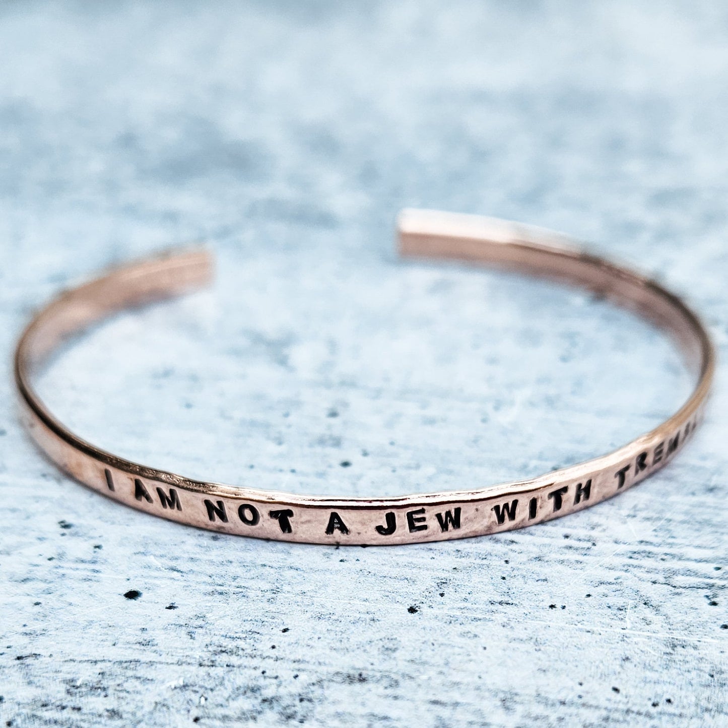 Not a Jew with Trembling Knees Adjustable Skinny Cuff Bracelet