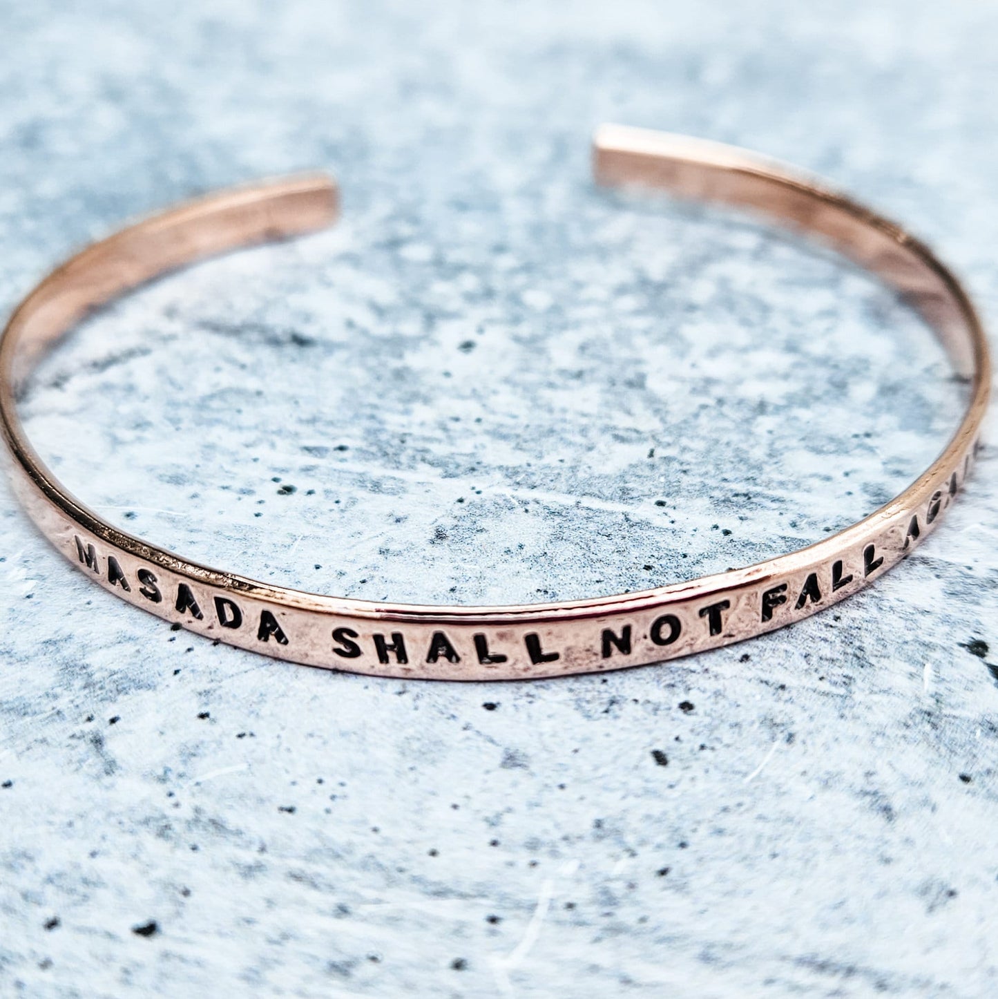 Masada Shall Not Fall Again Adjustable Skinny Cuff Bracelet