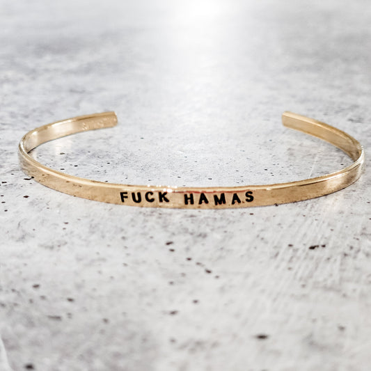 Fuck Hamas Adjustable Skinny Cuff Bracelet