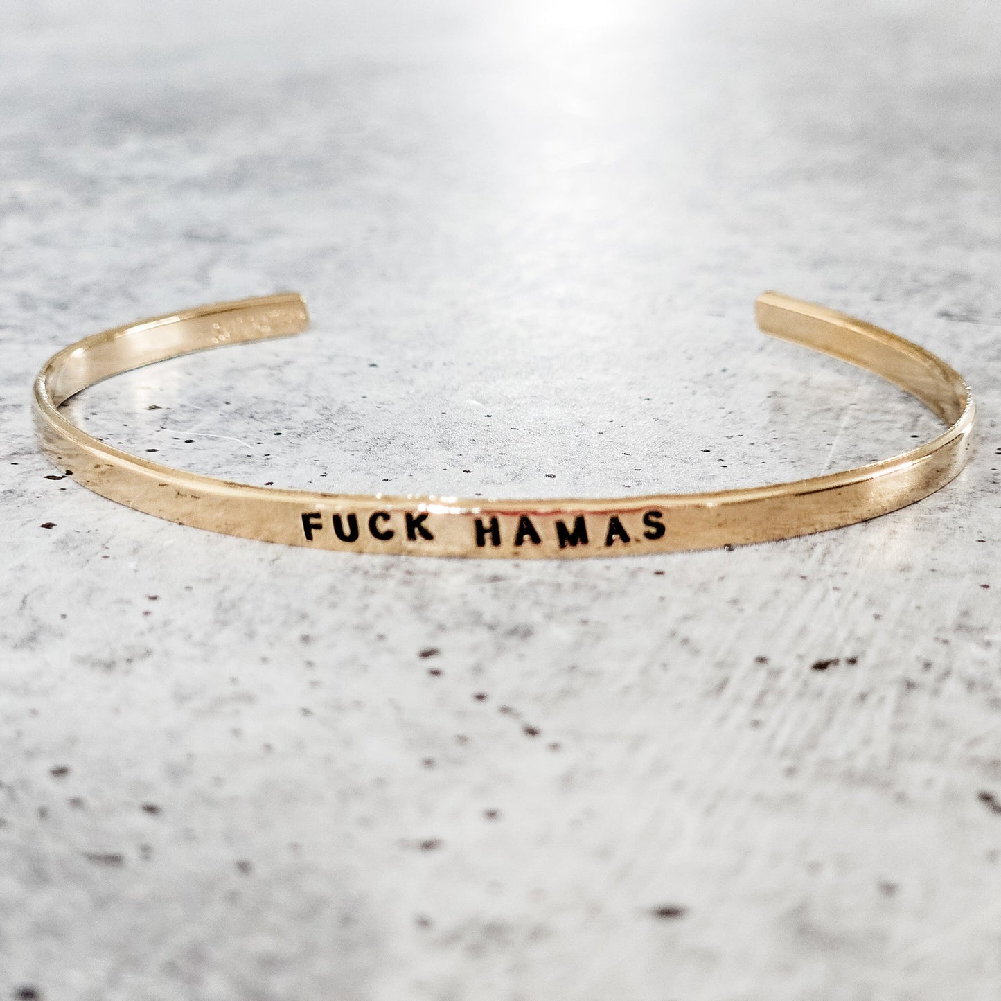 Fuck Hamas Adjustable Skinny Cuff Bracelet