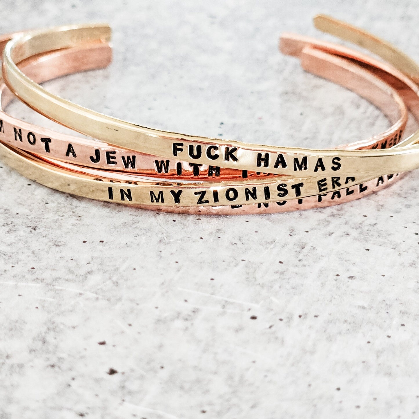Fuck Hamas Adjustable Skinny Cuff Bracelet