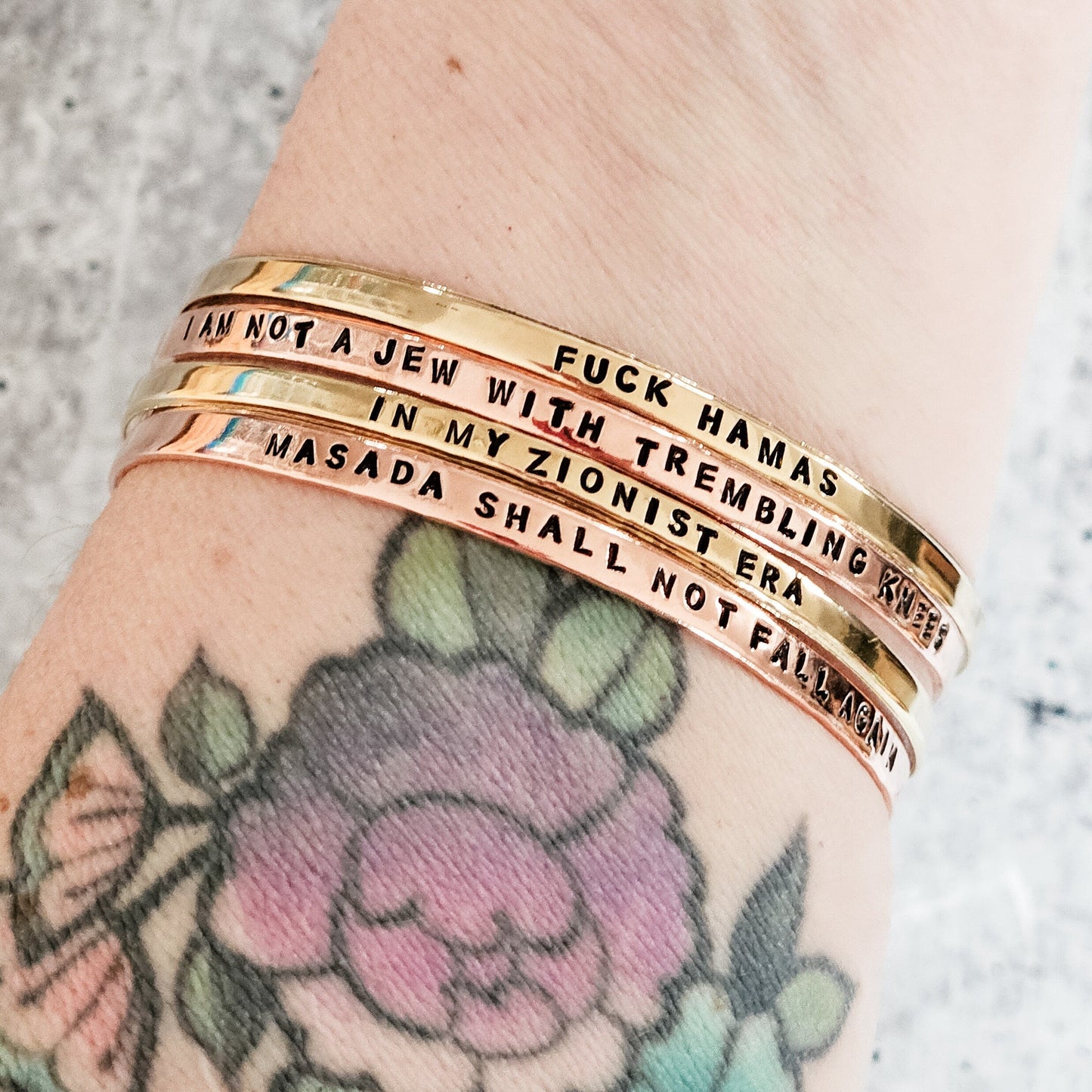 Fuck Hamas Adjustable Skinny Cuff Bracelet