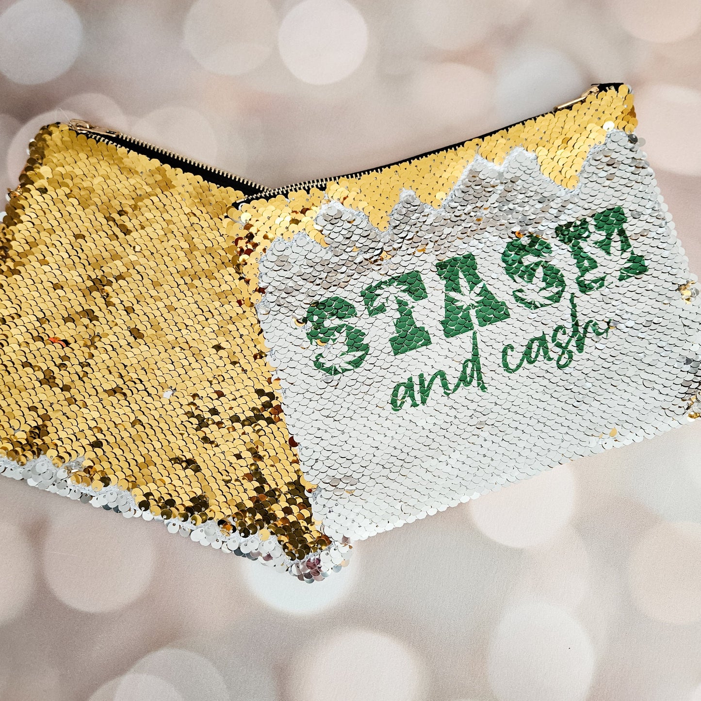 Stash and Cash 420 Sequin Cosmetic Case