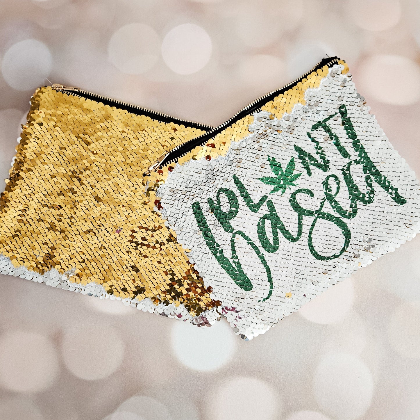 Plant Based 420 Sequin Cosmetic Case