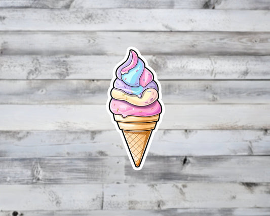 Unicorn Swirl Ice Cream Vinyl Sticker
