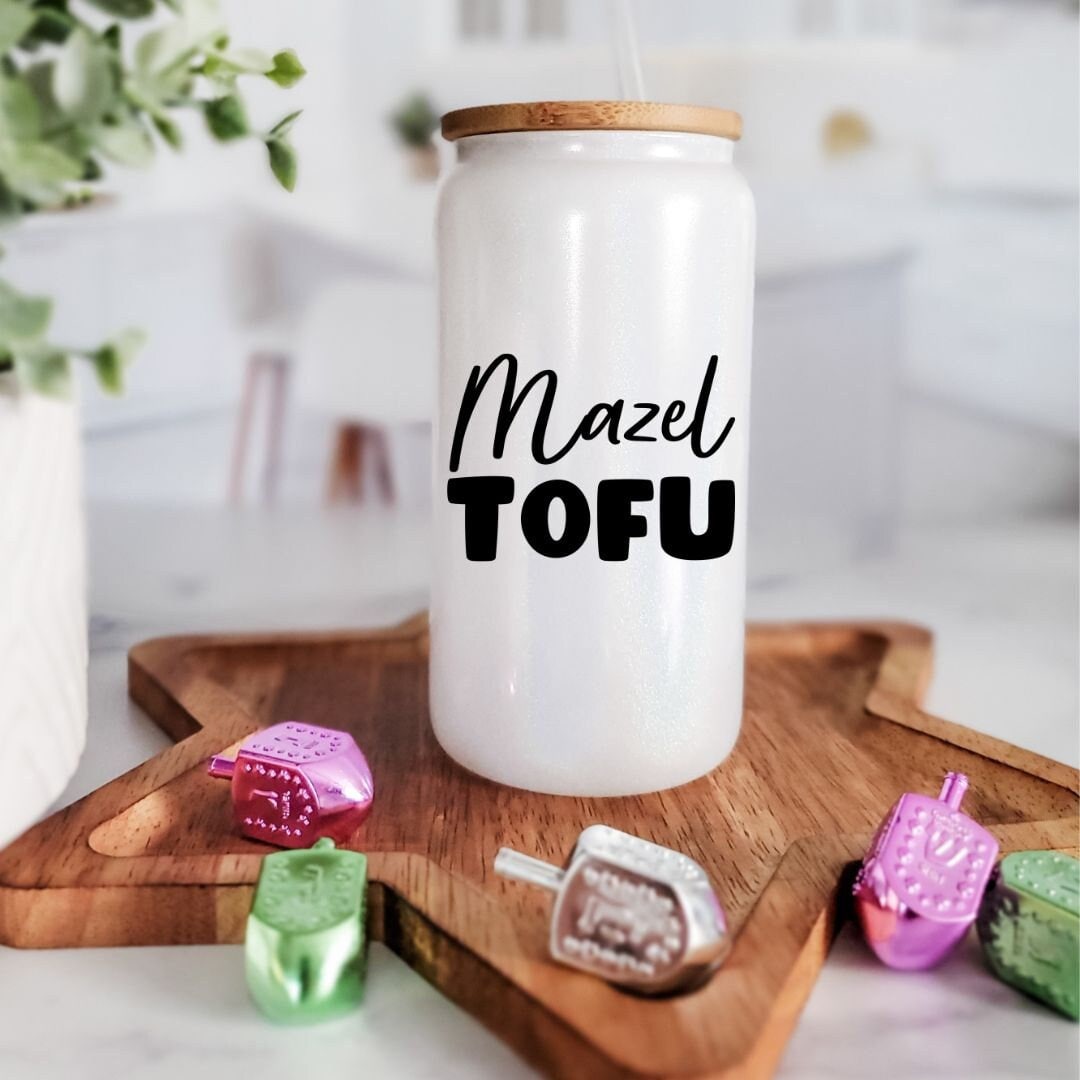 Mazel Tofu Vegan Glass Can Cup