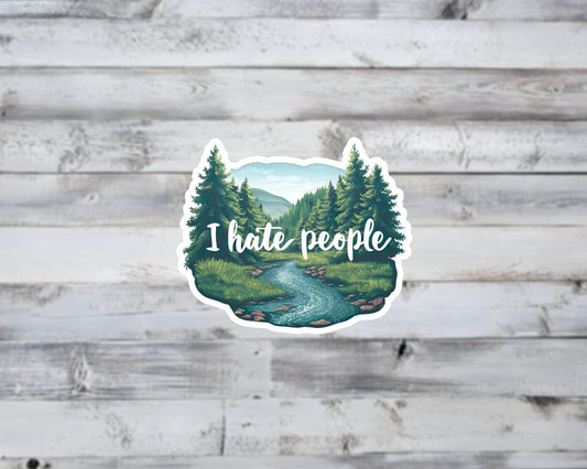 I Hate People Vinyl Sticker