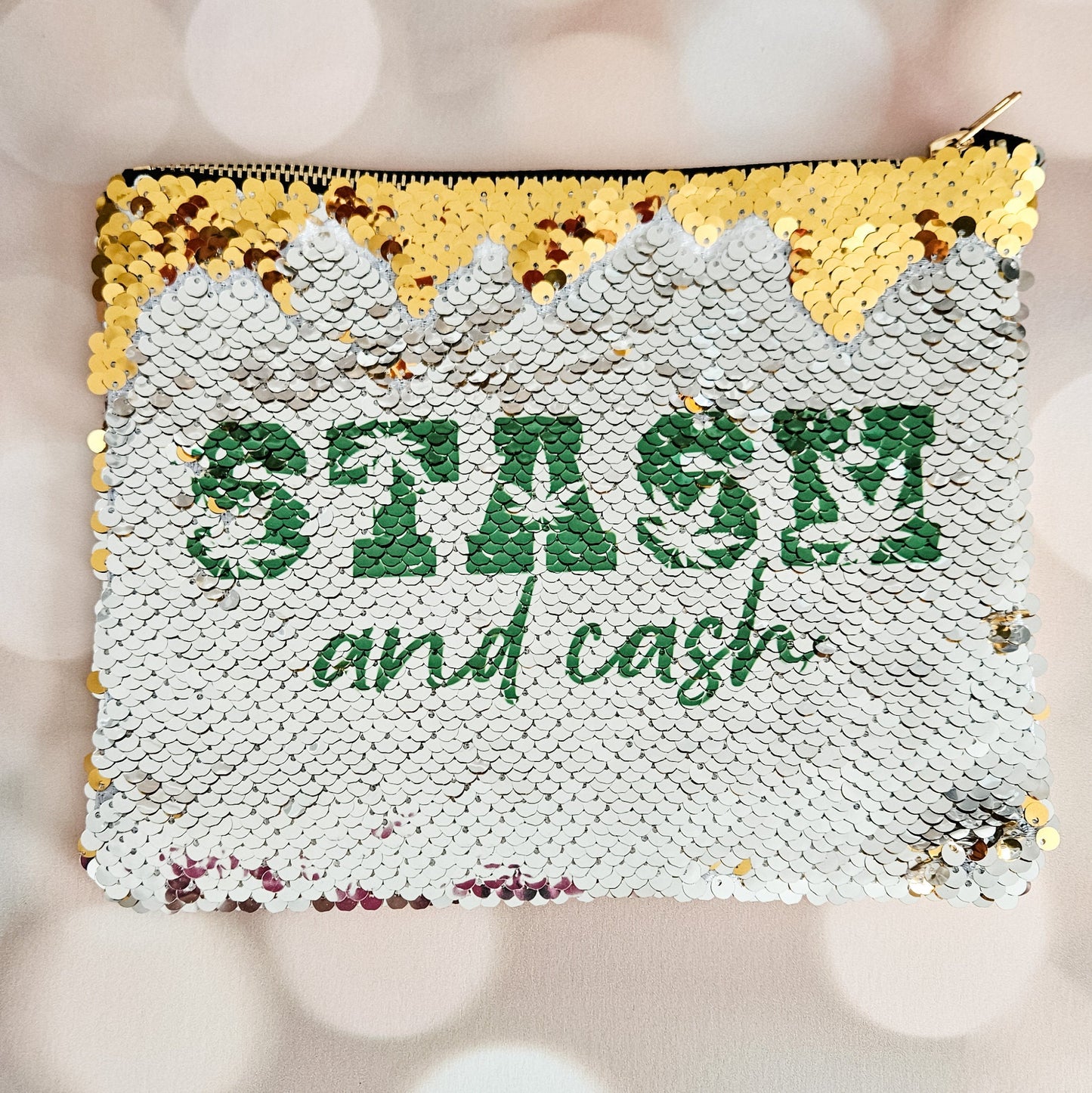 Stash and Cash 420 Sequin Cosmetic Case