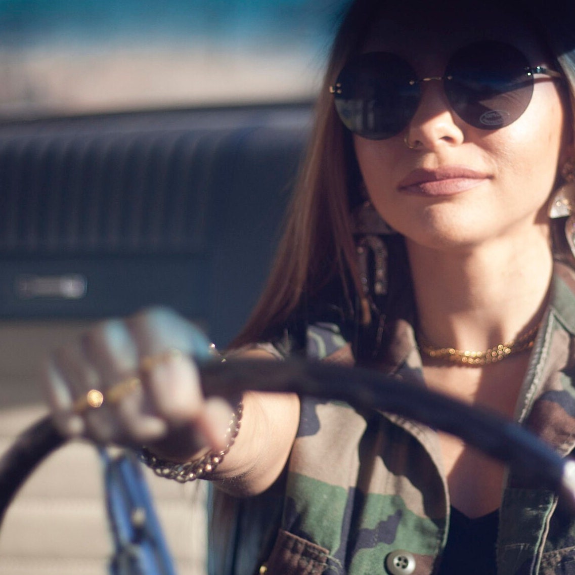 Middle Finger Gold or Silver Flat Top Ring