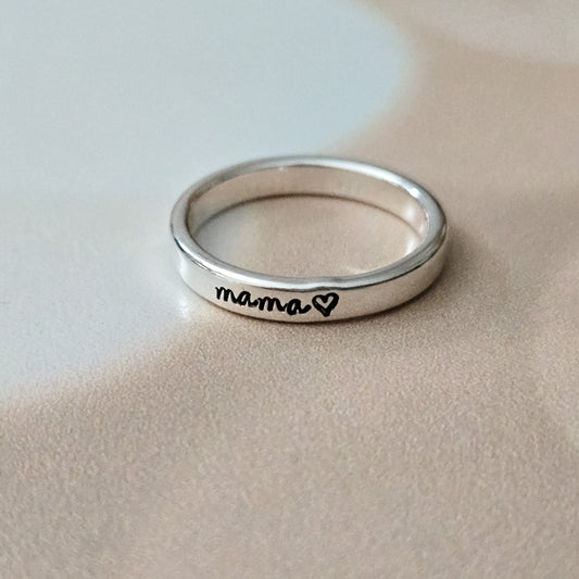 Mama Silver Stacking Ring