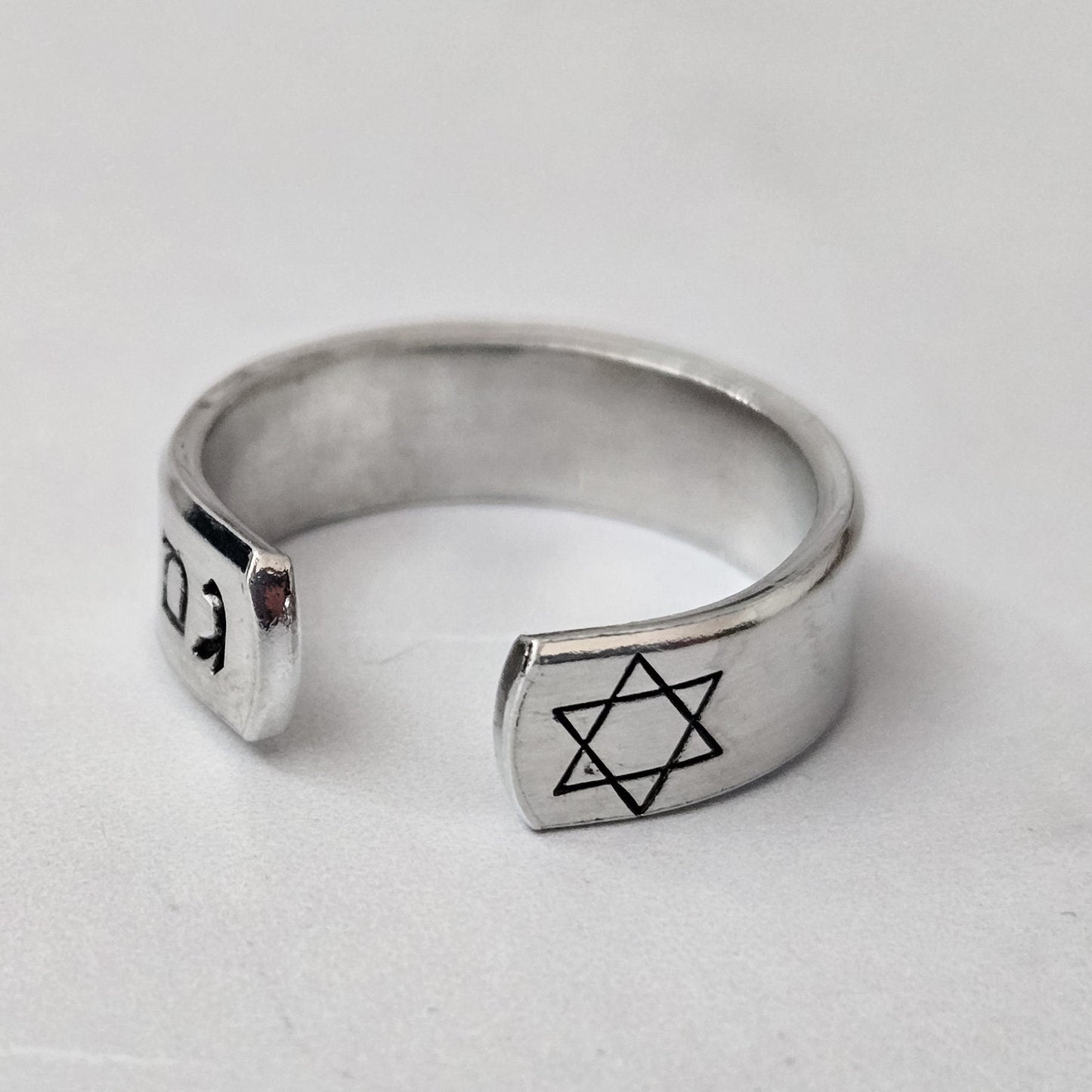 This Too Shall Pass Hebrew Star of David Band Ring