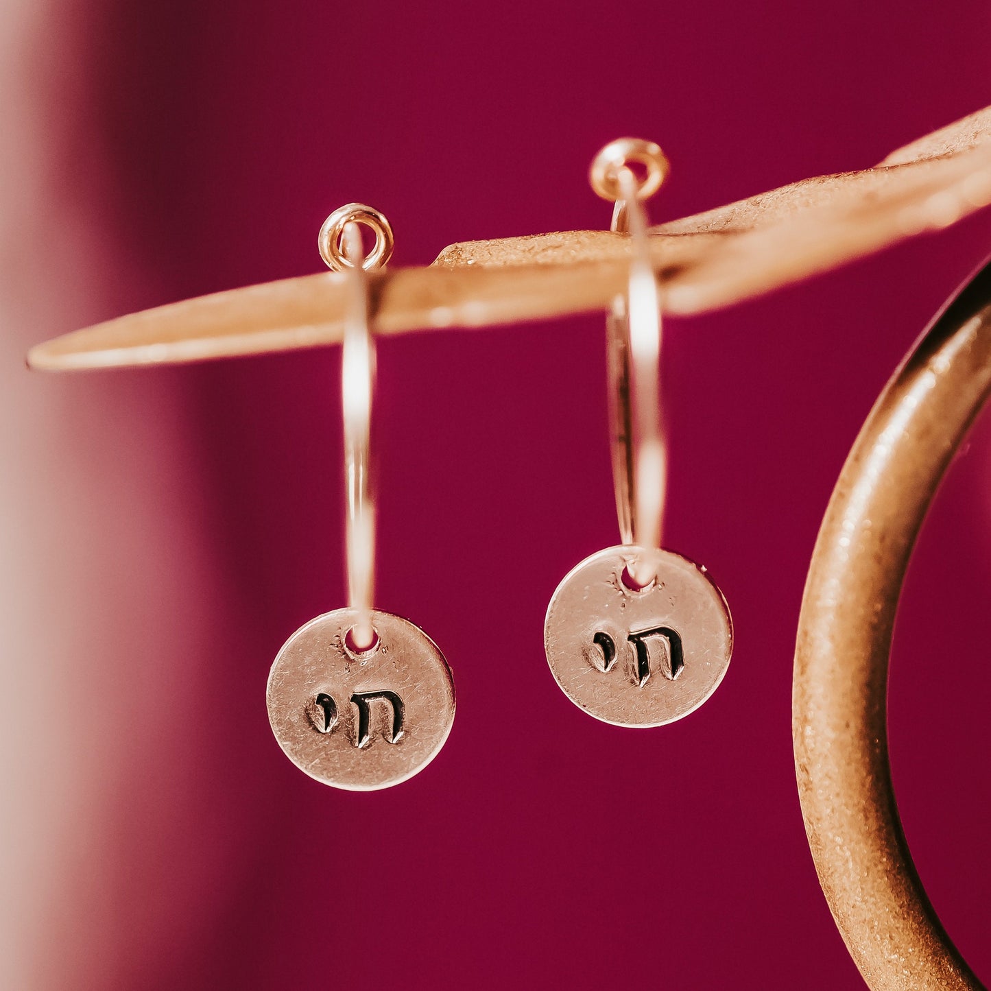 Dainty Chai Hoop Earrings