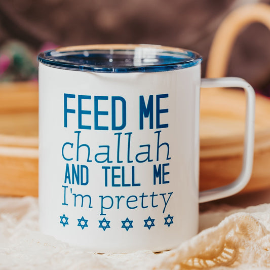 Feed Me Challah Insulated Travel Mug with Lid