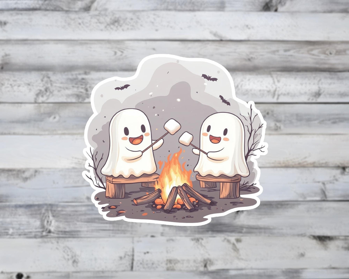 Ghost Campfire Vinyl Sticker