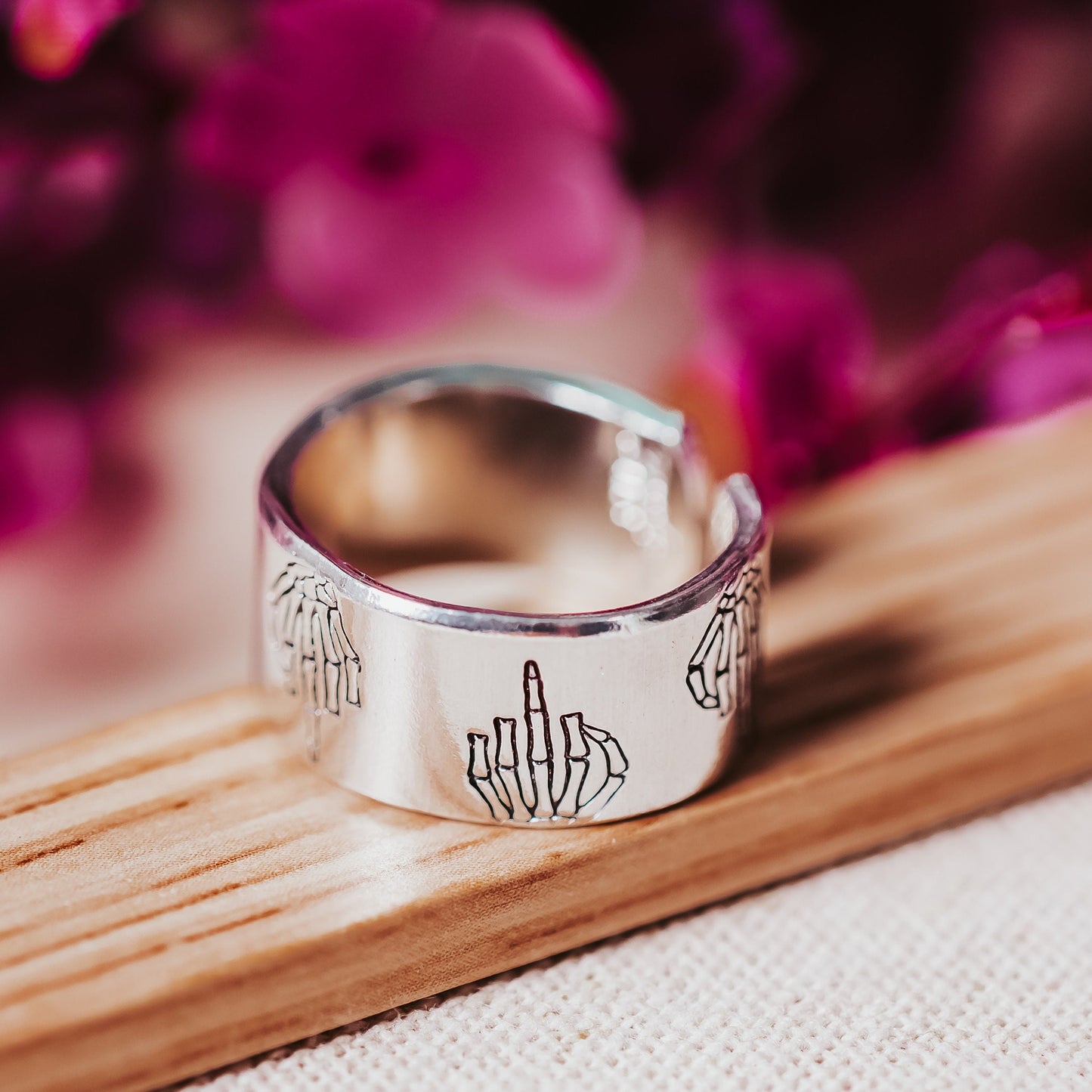 Skeleton Middle Finger Ring