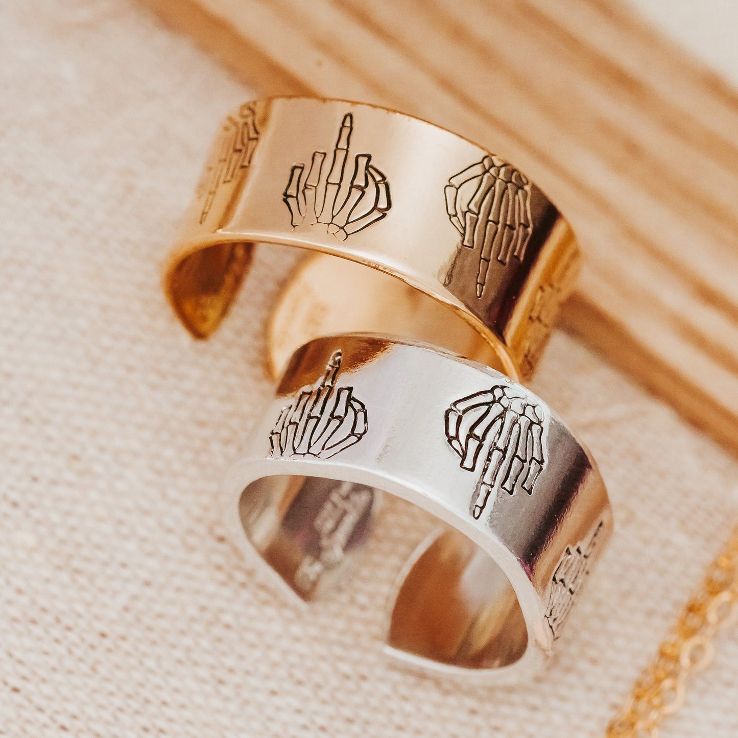 Skeleton Middle Finger Ring