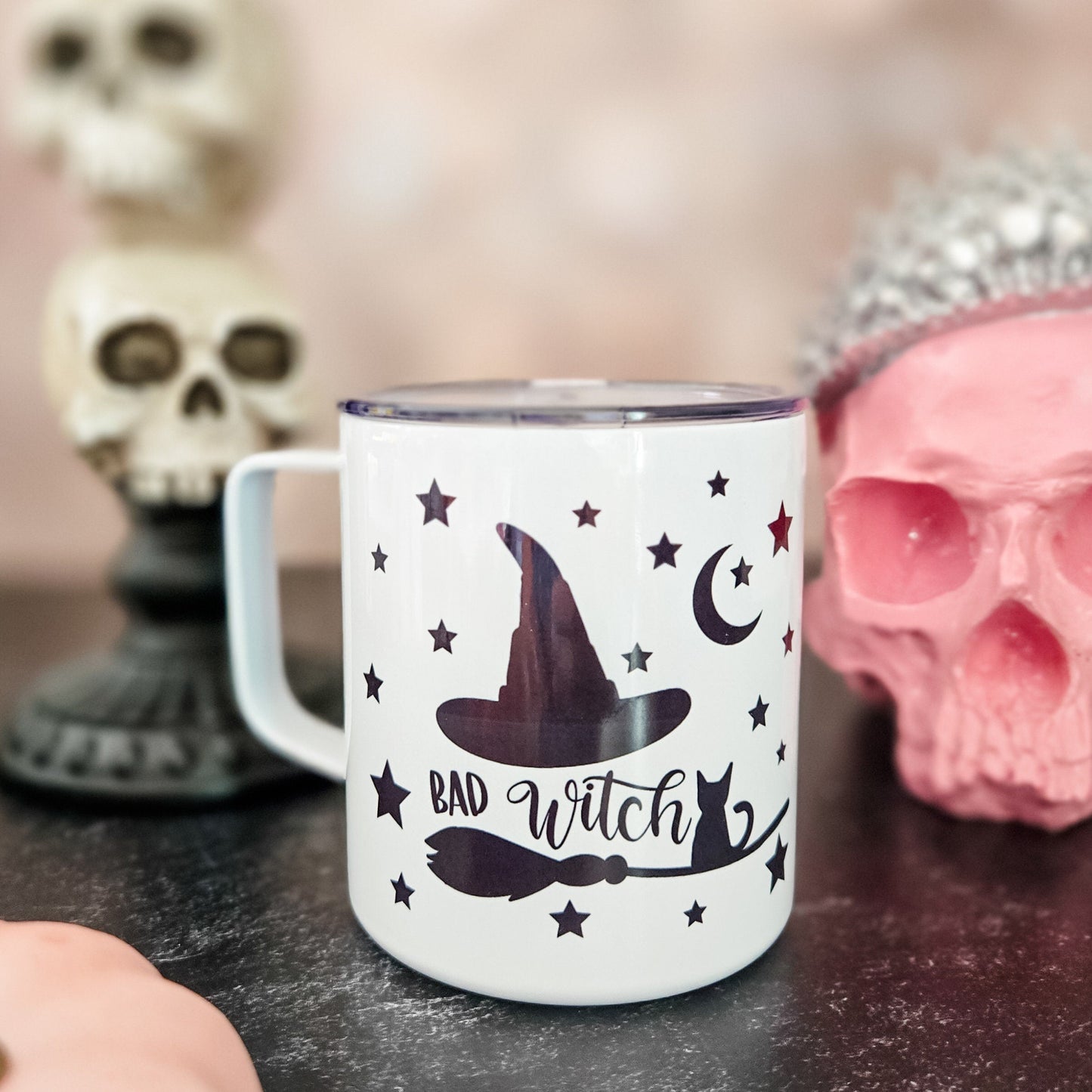 Bad Witch Halloween Travel Mug with Lid