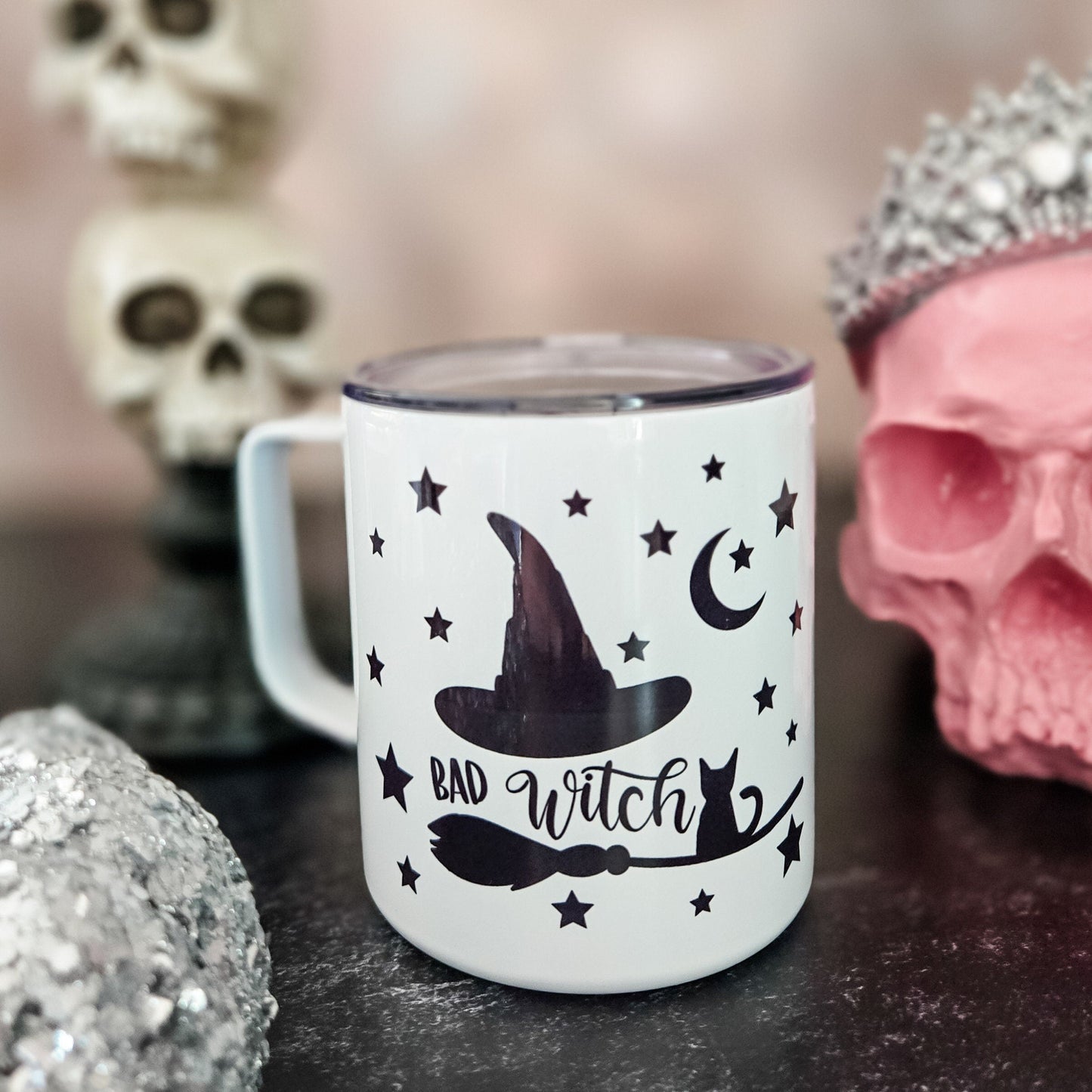 Bad Witch Halloween Travel Mug with Lid