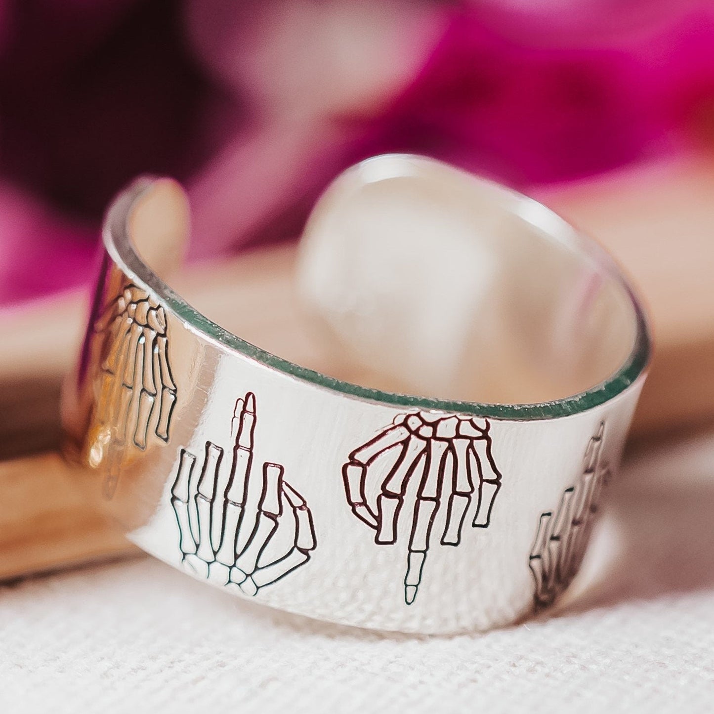 Skeleton Middle Finger Ring