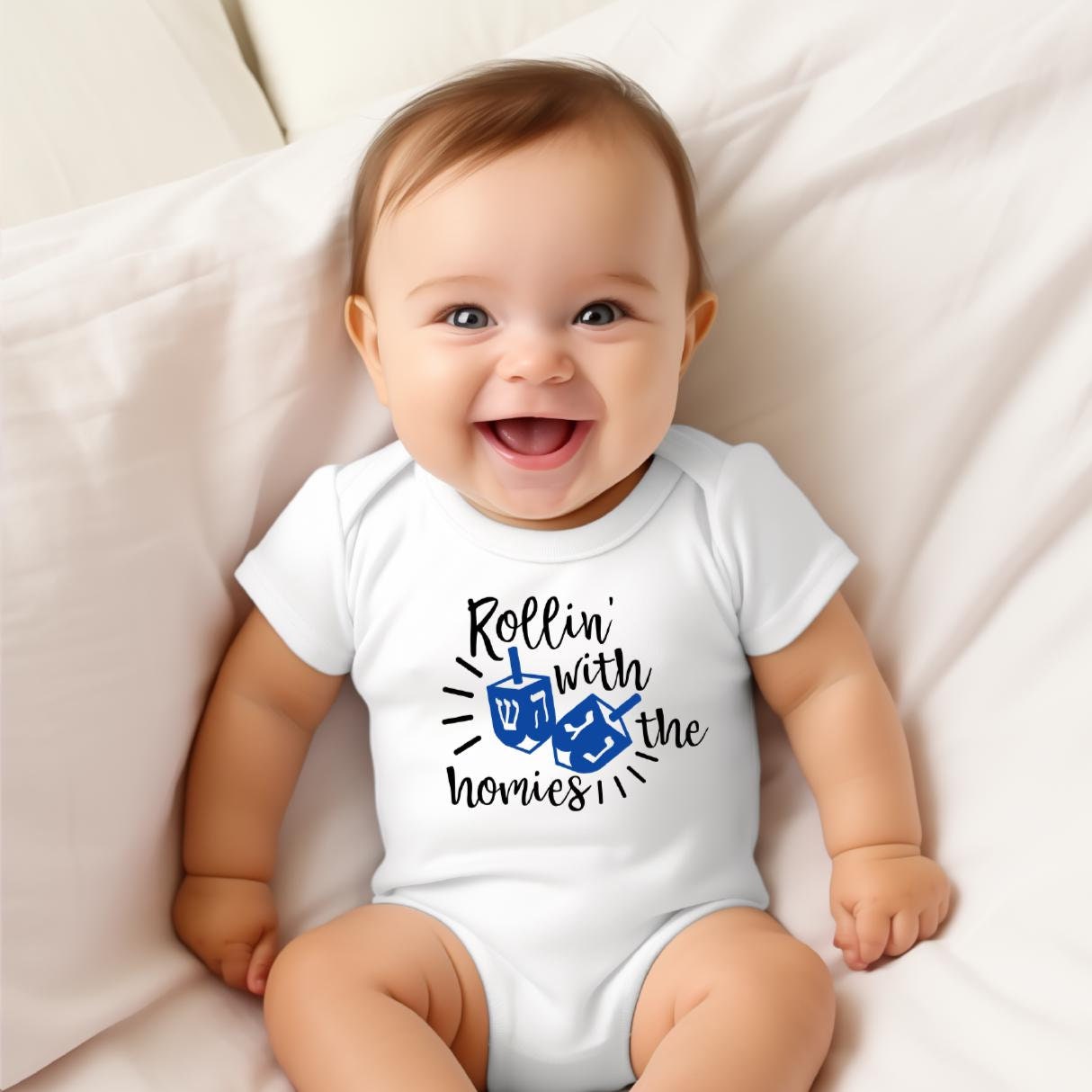 Rollin' with the Homies Chanukah Baby Bodysuit or Toddler Tee